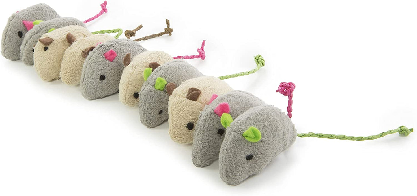 (3 Count) Skitter Critters Catnip Cat Toys - Gray/Cream, 3 Count