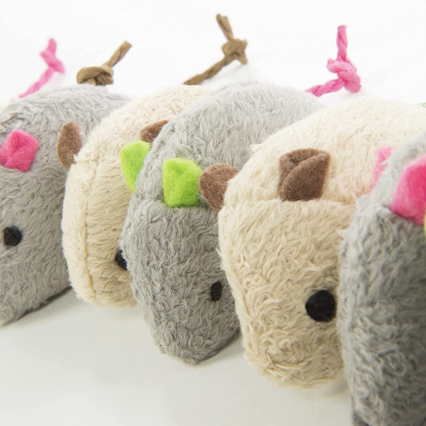 (3 Count) Skitter Critters Catnip Cat Toys - Gray/Cream, 3 Count